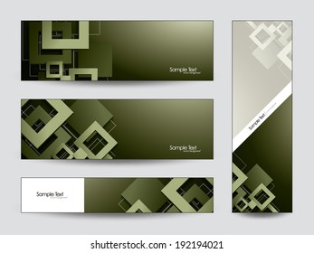 3D Abstract Banners. Vector Squares. 