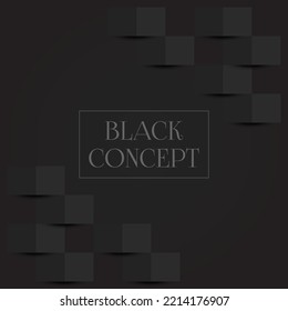 3d abstract black luxury background with geometric elements. Elegant realistic paper cut style. Minimalistic wallpaper design for poster, brochure, presentation, website.