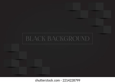 3d abstract black luxury background with geometric elements. Elegant realistic paper cut style. Minimalistic wallpaper design for poster, brochure, presentation, website.