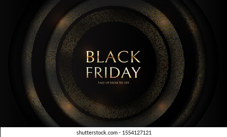 3d abstract black vector background with glitter particles.