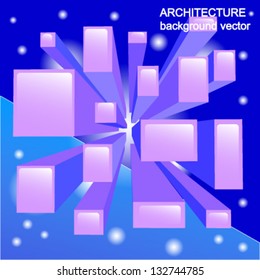 3d abstract blue architecture background vector