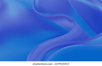 3D abstract blue background curve shape graphic smooth wave