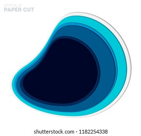 3D abstract blue background with deep paper cut shapes. Modern. Vector design layout for business presentations, flyers, posters and invitations. Colorful carving art