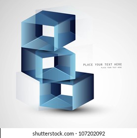 3d abstract blue colorful boxes Vector design