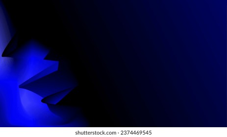 3D abstract blue glowing frame over dark copy space background