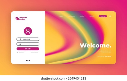 3D Abstract Blue Gradient Form Design Template for Login, Logout, and Sign-In Web Interfaces