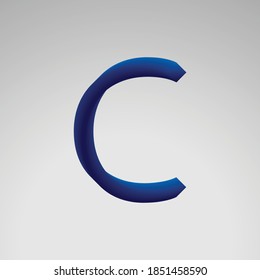 3D Abstract Blue Gradient Vector Design of Letter C. 3D Letter C for branding, poster, flyer and others. 3D Abstract logo design for Letter C.