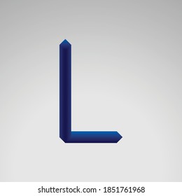 3D Abstract Blue Gradient Vector Design of Letter L. 3D Letter L for branding, poster, flyer and others. 3D Abstract logo design for Letter L.