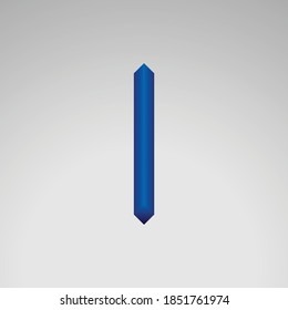 3D Abstract Blue Gradient Vector Design of Letter I. 3D Letter I for branding, poster, flyer and others. 3D Abstract logo design for Letter I.