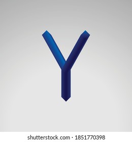 3D Abstract Blue Gradient Vector Design of Letter Y. 3D Letter Y for branding, poster, flyer and others. 3D Abstract logo design for Letter Y.