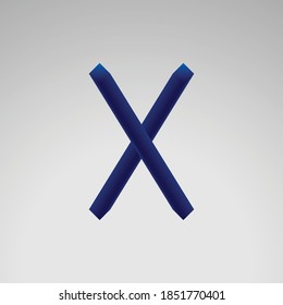 3D Abstract Blue Gradient Vector Design of Letter X. 3D Letter X for branding, poster, flyer and others. 3D Abstract logo design for Letter X.