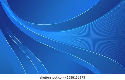Fondo de luz de neón azul abstracto 3D con líneas onduladas. ideal para Fondo de pantalla, Sitio web, Anuncio de tecnología, póster de tecnología, presentación, etc.