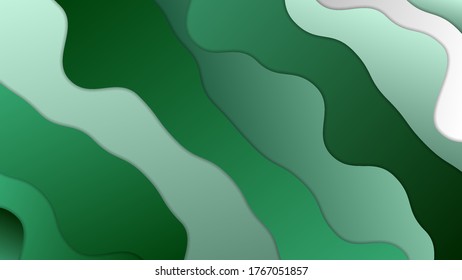 3D abstract blue wave background with paper cut shapes. Vector design layout for business presentations, flyers, posters. Eps10.