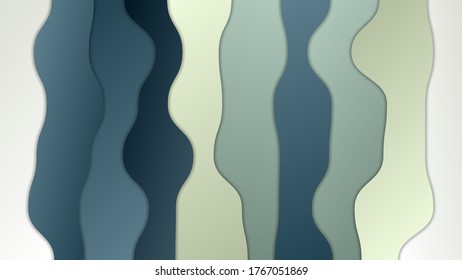 3D abstract blue wave background with paper cut shapes. Vector design layout for business presentations, flyers, posters. Eps10.