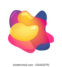 3D Abstract blur free forms color gradient. Vector fluid organic colorful shapes. Volumetric colors effect soft transition. 