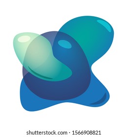 3D Abstract blur free forms color gradient. Vector fluid organic colorful shapes. Volumetric colors effect soft transition.