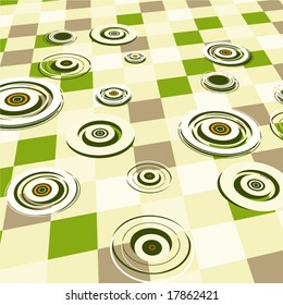 3d abstract circle and grid layers