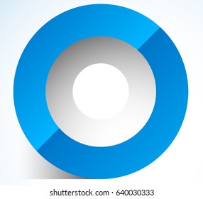 3d abstract circle icon with transparent shadow. Circle icon, circle logo