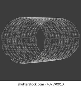 3d abstract circular shapes. Whirling  abstract sphere. Vector illustration.