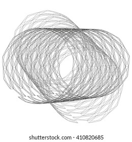 3d abstract circular shapes. Whirling  abstract sphere. Vector illustration.