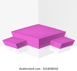 3D Abstract Clean Empty Room Interior with a Modern Design with Soft Shadows . Isolated Vector Elements