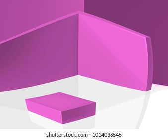 3D Abstract Clean Empty Room Interior with a Modern Design with Soft Shadows . Isolated Vector Elements