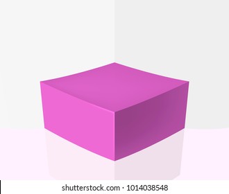 3D Abstract Clean Empty Room Interior with a Modern Design with Soft Shadows . Isolated Vector Elements