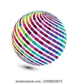 Abstraktes 3D-Logo. Abstraktes kreisförmiges Logo einzeln auf weißem Hintergrund.