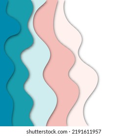 3d abstract color wave background with paper cut shapes. Layout vector design for business presentations, flyers, posters