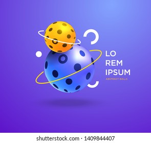 3D Abstract colorful balls background, cover, layout illustration