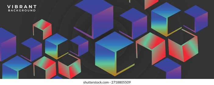 Patrón geométrico futurista Abstractas de fondo de cubos coloridos 3D