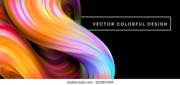 3d Abstract colorful fluid design. Vector illustration EPS10