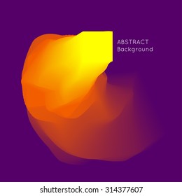3d abstract colorful shape on purple background with shadow. Overflowing the rounded shape in a square. Vector illustration.