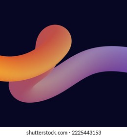 3d abstract colorful twisted liquid shapes. Creative design elements