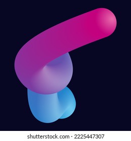 3d abstract colorful twisted liquid shapes. Creative design elements