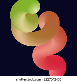 3d abstract colorful twisted liquid shapes. Creative design elements