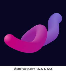 3d abstract colorful twisted liquid shapes. Creative design elements