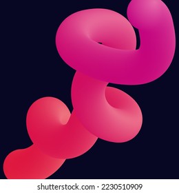 3d abstract colorful twisted liquid shapes. Creative design elements