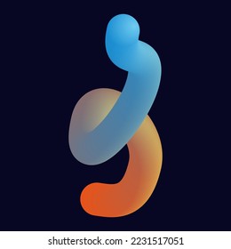 3d abstract colorful twisted liquid shapes. Creative design elements