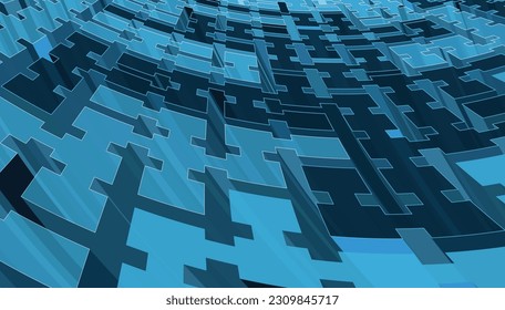 Fondo abstracto de ilustración vectorial de color 3D en perspectiva estilo tecnológico moderno