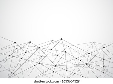 3D Abstract connecting dots and lines. Low Poly Connection science structure background. Vector illustration