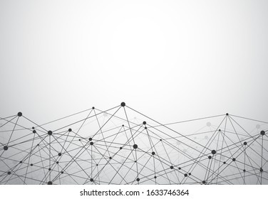 3D Abstract connecting dots and lines. Low Poly Connection science structure background. Vector illustration