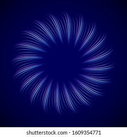 3D abstract creative background or decoration element. Digital blue flower. Concept of future art. Big data, artificial intelligence or information technology background. EPS 10, vector illustration.