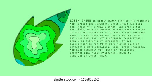 3D Abstract Creative Save The Earth Or World Paper Cut Style Background. Minimal Tree Graphic Design. Ecology Concept. For Graphic, Banners, Presentations,Wallpaper,Reports. Vector Illustration.Eps10