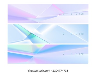 3d Abstract Crystal Background Set Of Banners