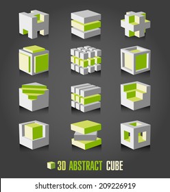 3d abstract cube.