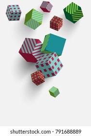 3d abstract cube background. creative design cover template