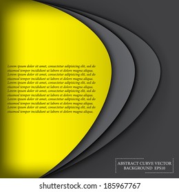 3D Abstract curve overlap on yellow background used for web design.EPS 10 format