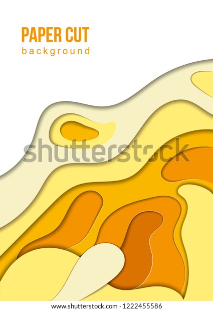 3d Abstract Cut Paper Shapes Design Stock Vector Royalty Free