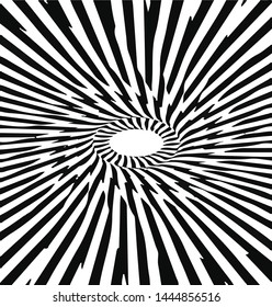 3D abstract design black and white optical art background - vector